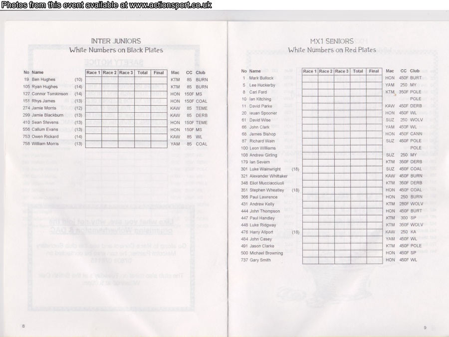Event programme page